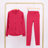 LULU DF Stand Collar Jacket Nine-Point Set Zipper Slim Fit Jacket Stretchy Quick-Dry Tight Fitness Yoga Wear