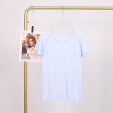 LULU 1.0 High Elasticity Sports Round Neck Short Sleeve Women's Quick-Dry Tight Top Running Training T-Shirt Yoga Wear for Women