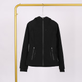 LULU In Stock Windproof Waterproof Fleece-Lined Hooded Slimming Sports Jacket Softshell Slim Fit Jacket Yoga Wear