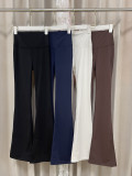 Yoga pants Lulu Lycra Groove flared pants for women, no awkward lines, elastic and breathable, suitable for running, fitness, and commuting