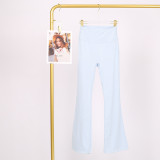 LULU high-waisted flared pants for women, high elasticity, slimming, brushed fabric, naked feel, suitable for sports, fitness, and yoga, can be worn outside in spring and autumn