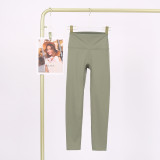 LULU Cross-Border Tight-Fitting Nude-Feel Yoga Pants Peach Butt-Lifting Training Fitness Long Pants Elastic Sports Cropped Pants for Women