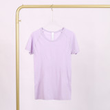 LULU 1.0 (logo) High Elasticity Sports Round Neck Short Sleeve Women's Quick-Dry Tight Running T-Shirt Yoga Wear for Women