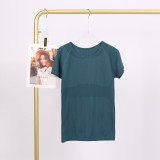 LULU 1.0 High Elasticity Sports Round Neck Short Sleeve Women's Quick-Dry Tight Top Running Training T-Shirt Yoga Wear for Women