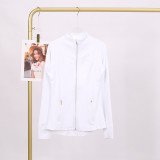 LULU DF Steel Seal Stand Collar Jacket for Women, Slim Fit Stand Collar Stretch Jacket with Gold Zipper, Fitness Yoga Wear for Women