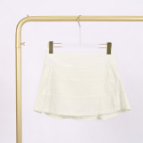 LULU Three-Pleat Skirt for Fitness and Sports, Two-in-One Anti-Exposure Elastic Breathable Tennis Skirt for Women, All-Season
