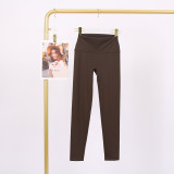 LULU Cross-Border Tight-Fitting Nude-Feel Yoga Pants Peach Butt-Lifting Training Fitness Long Pants Elastic Sports Cropped Pants for Women