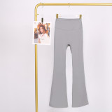 LULU high-waisted flared pants for women, high elasticity, slimming, brushed fabric, naked feel, suitable for sports, fitness, and yoga, can be worn outside in spring and autumn