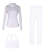 LULU DF Stand Collar Jacket, Y-Back Vest, Nine-Quarter Pants Three-Piece Set, Starry Gold Zipper Slim Fit Yoga Outfit