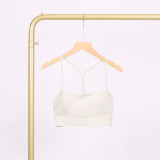 LULU Y-shaped sports tank top for women with chest pads, sexy thin underwear with beautiful back design, fitness yoga top with straps for spring and summer