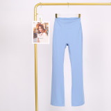 LULU high-waisted flared pants for women, high elasticity, slimming, brushed fabric, naked feel, suitable for sports, fitness, and yoga, can be worn outside in spring and autumn