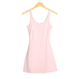 LULU Dress for Fitness and Sports, Two-in-One with Chest Pads, Anti-Exposure, Stretchy and Breathable Tennis Skirt for Women, Suitable for All Seasons