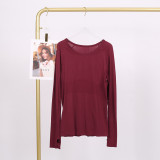 LULU 1.0 Long Sleeve Sports Yoga T-Shirt Quick-Dry Round Neck Running Fitness Top Sweat-Wicking Tight-Fitting Shirt for Women Spring/Summer