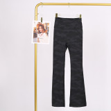 LULU high-waisted flared pants for women, high elasticity, slimming, brushed fabric, naked feel, suitable for sports, fitness, and yoga, can be worn outside in spring and autumn
