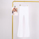 LULU high-waisted flared pants for women, high elasticity, slimming, brushed fabric, naked feel, suitable for sports, fitness, and yoga, can be worn outside in spring and autumn