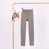 LULU Cross-Border Tight-Fitting Nude-Feel Yoga Pants Peach Butt-Lifting Training Fitness Long Pants Elastic Sports Cropped Pants for Women