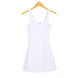 LULU Dress for Fitness and Sports, Two-in-One with Chest Pads, Anti-Exposure, Stretchy and Breathable Tennis Skirt for Women, Suitable for All Seasons