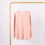 LULU (in stock) Women's yoga wear long-sleeved round-neck sweatshirt, high elasticity, loose fit, long-sleeved round-neck sweatshirt with air layer