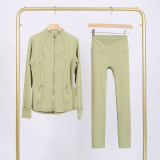 LULU DF Stand Collar Jacket Nine-Point Set Zipper Slim Fit Jacket Stretchy Quick-Dry Tight Fitness Yoga Wear