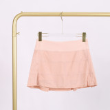 LULU Three-Pleat Skirt for Fitness and Sports, Two-in-One Anti-Exposure Elastic Breathable Tennis Skirt for Women, All-Season