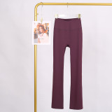 LULU high-waisted flared pants for women, high elasticity, slimming, brushed fabric, naked feel, suitable for sports, fitness, and yoga, can be worn outside in spring and autumn