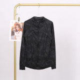 LULU DF Steel Seal Stand Collar Jacket for Women, Slim Fit Stand Collar Stretch Jacket with Gold Zipper, Fitness Yoga Wear for Women