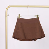 LULU Three-Pleat Skirt for Fitness and Sports, Two-in-One Anti-Exposure Elastic Breathable Tennis Skirt for Women, All-Season