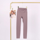 LULU Cross-Border Tight-Fitting Nude-Feel Yoga Pants Peach Butt-Lifting Training Fitness Long Pants Elastic Sports Cropped Pants for Women