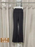 Yoga pants Lulu Lycra Groove flared pants for women, no awkward lines, elastic and breathable, suitable for running, fitness, and commuting