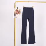 LULU high-waisted flared pants for women, high elasticity, slimming, brushed fabric, naked feel, suitable for sports, fitness, and yoga, can be worn outside in spring and autumn