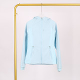LULU In Stock Windproof Waterproof Fleece-Lined Hooded Slimming Sports Jacket Softshell Slim Fit Jacket Yoga Wear