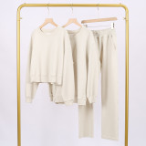LULU (in stock) long and short sweatshirt air-layer sweatpants set, long-sleeved women's round-neck stretchy yoga wear