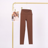 LULU Cross-Border Tight-Fitting Nude-Feel Yoga Pants Peach Butt-Lifting Training Fitness Long Pants Elastic Sports Cropped Pants for Women