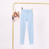 LULU Cross-Border Tight-Fitting Nude-Feel Yoga Pants Peach Butt-Lifting Training Fitness Long Pants Elastic Sports Cropped Pants for Women