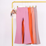 LULU high-waisted flared pants for women, high elasticity, slimming, brushed fabric, naked feel, suitable for sports, fitness, and yoga, can be worn outside in spring and autumn