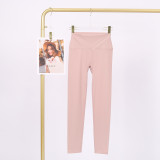 LULU Cross-Border Tight-Fitting Nude-Feel Yoga Pants Peach Butt-Lifting Training Fitness Long Pants Elastic Sports Cropped Pants for Women