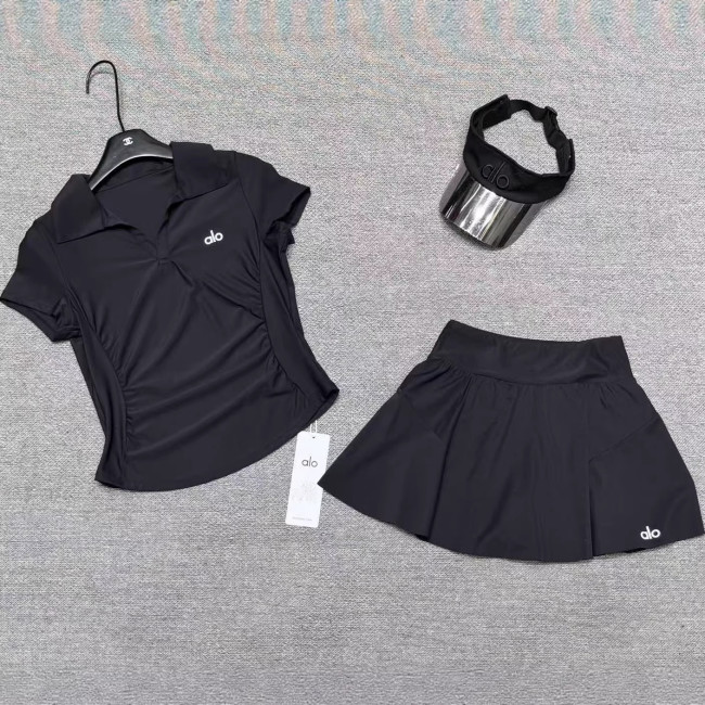 Spring and summer new sports casual fashion set for women, simple POLO shirt top and hip-hugging half skirt two-piece set