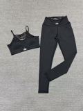 European and American Yoga Set Fashion Sexy Outdoor Running Bare-Skin Fitness Tight Quick-Dry Sportswear Suite