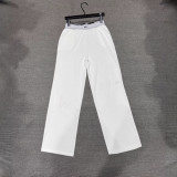 Spring casual sports sweatpants for women, high-waisted wide-leg pants with ribbons, loose-fitting, slimming, and drapey casual pants