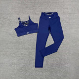 European and American Yoga Set Fashion Sexy Outdoor Running Bare-Skin Fitness Tight Quick-Dry Sportswear Suite