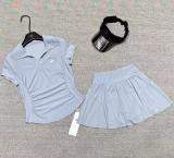 Spring and summer new sports casual fashion set for women, simple POLO shirt top and hip-hugging half skirt two-piece set