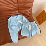 New Year's Cross-Border Sweatshirt Set, Round Neck Long Sleeve Loose Fit Couple Sweatshirt Set, Solid Color Simple Style Versatile