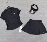 Spring and summer new sports casual fashion set for women, simple POLO shirt top and hip-hugging half skirt two-piece set