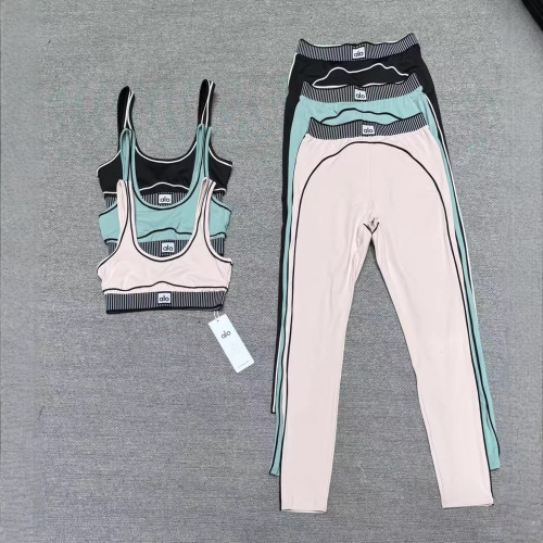nude yoga suit set, women's sports yoga suit, fitness buttock lifting Pilates external yoga suit