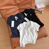 New letter-printed American-style polo collar short-sleeve T-shirt for women, summer slim-fit design top, trendy