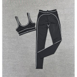 Early spring European and American Kendall Jenner style sports set: yoga fitness Pilates bra, tight tank top, and long pants
