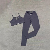 European and American Yoga Set Fashion Sexy Outdoor Running Bare-Skin Fitness Tight Quick-Dry Sportswear Suite