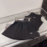 In-stock spring/summer new model: Women's fitness sports tennis quick-dry tank top + anti-exposure half skirt set