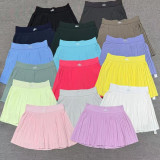 Spring and summer tennis skirt, sports pleated skirt, fitness outdoor anti-exposure running short skirt, yoga pants skirt for women