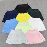 Spring and summer yoga short skirt, pleated skirt, sports fitness running anti-exposure quick-dry faux two-piece tennis skirt pants